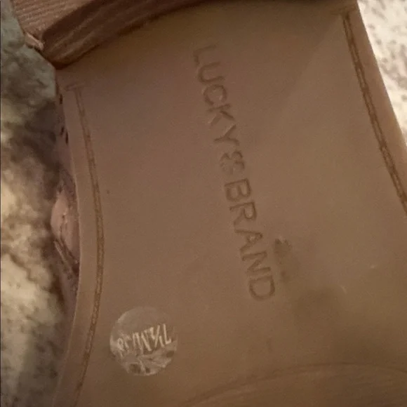 Lucky Brand Taupe Perforated Leather Ankle Booties - Picture 6 of 7